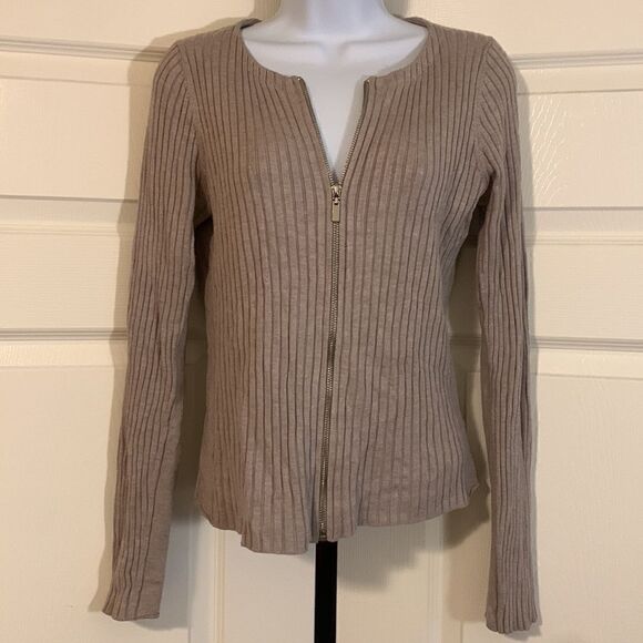 EXPRESS, long sleeve zip up sweater top, great condition, poly/rayon/spandex, S - Picture 11 of 12